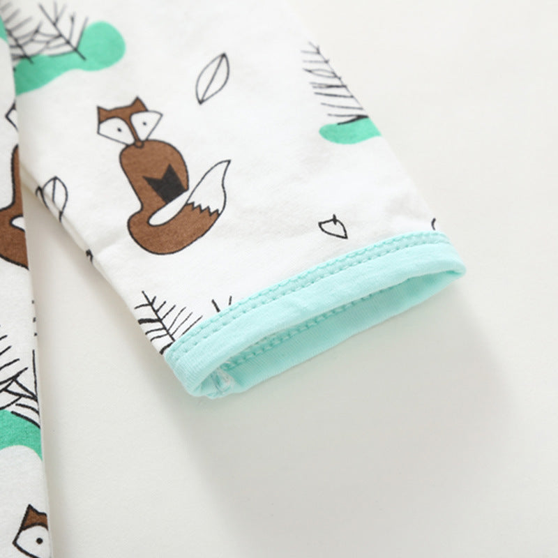 Newborn Cartoon Print Long Sleeve One Piece