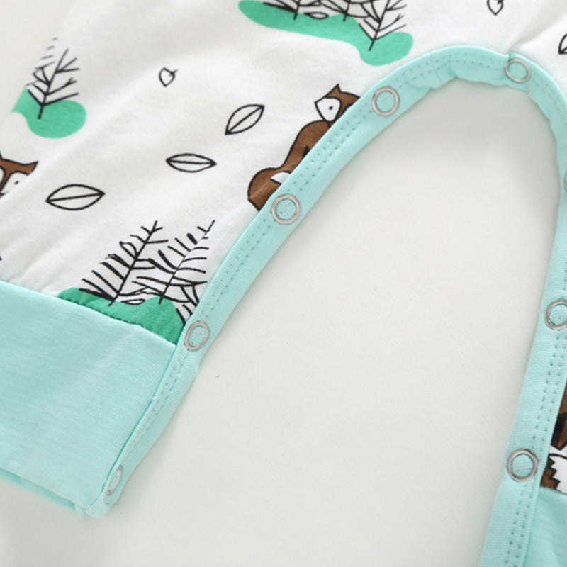 Newborn Cartoon Print Long Sleeve One Piece
