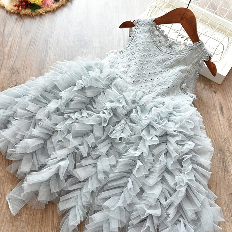Sleeveless Girl Summer Dress Puff Dress
