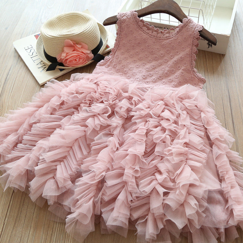 Sleeveless Girl Summer Dress Puff Dress