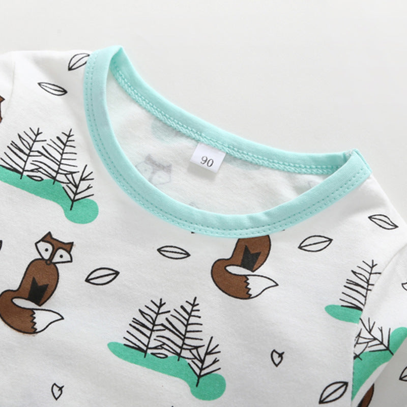 Newborn Cartoon Print Long Sleeve One Piece