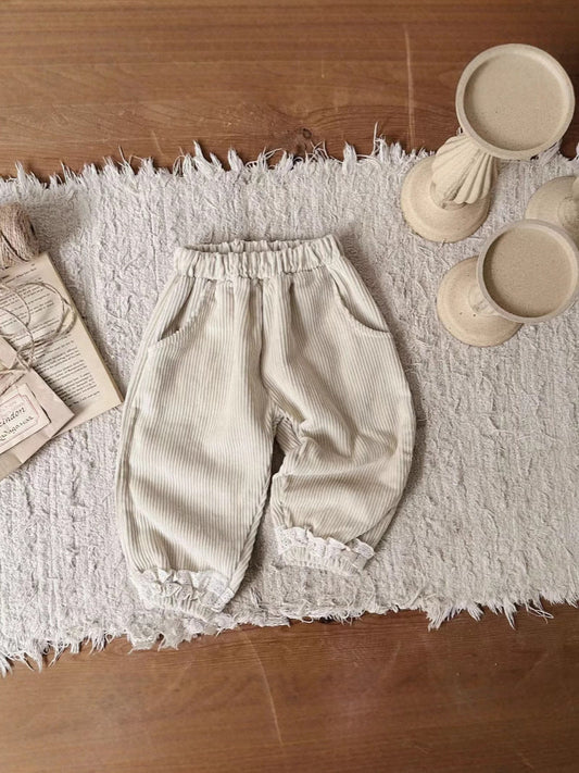 Autumn New Arrival Kids Girls Soft Comfortable Corduroy Long Solid Color Pants-0